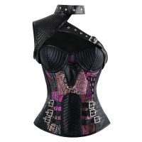 Corset Steampunk Gothic Punk Malevolent Maelstrom PU Leather Corsets Top