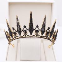 Baroque Retro Black Luxury Bridal Crystal Tiaras Crowns Princess Queen Pageant Prom Rhinestone Tiara Wedding Hair Accessory SL