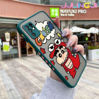 Jlingji เคสสำหรับ Infinix 10 X682B เคส X682C ลายการ์ตูน Crayon Shin-Chan มีน้ำค้างแข็งโปร่งใสแข็งด้านขอบสี่เหลี่ยมด้านข้างเคสนิ่มป้องกันกล้องปลอกซิลิโคนกันกระแทก