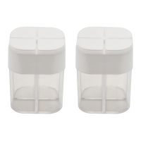 2 Pcs Spice Containers,4 Grid Seasoning Jars,Kitchen Picnic Grill Restaurant Travel Salt Box,For Salad Steak BBQ,Etc