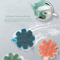 3pcs Multifunctional Silicone Brush Kitchen Dishwashing Brush Decontamination Sourcing Pad Magic Sponge Pot Bowl Cleaning Brush