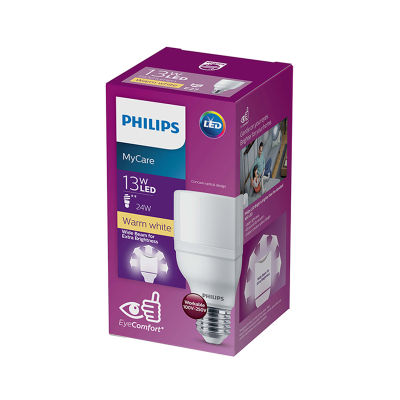 หลอดไฟ LED 13 วัตต์ Warm White PHILIPS รุ่น LEDBRIGHT T60 E27 [ส่งเร็วส่งไว มีเก็บเงินปลายทาง]