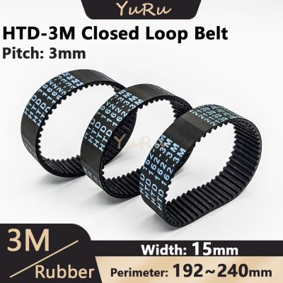 【CW】 HTD-3M Rubber Timing Width 15mm Closed Length 192 195 198 201 204 207 210 213 225 228 240mm HTD3M Synchronous