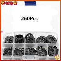 QIANGDI 260Pcs เหล็ก65Mn แหวนล็อคฟัน 9ขนาด M2/M2.5/M3/M4/M5//M8/M10/M12 Starlock washers Assortment KIT แหวนล็อคเครื่องซักผ้า สีดำสีดำ เครื่องล้างฟันภายใน เครื่องผลิตเครื่องจักร