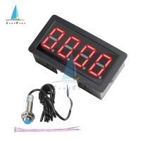 0.56 inch 4 Digital Blue/Green/Red LED Tachometer RPM Speed Meter 10-9999RPM Hall Proximity Switch Sensor NPN DC 12V 24V