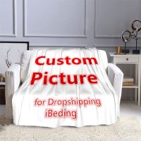 Custom Flannel Throw Blanket Personalized Photo Fleece Blankets for Sofa Gift Customized DIY Print on Demand Dropshipping