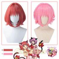 [Lao Zhang Fashion Cosplay]อะนิเมะโตเกียว Mew Mew Momomiya Ichigo คอสเพลย์วิกผมสีชมพูสั้นผมไฟเบอร์ทนความร้อนผมฟรีวิกผมหมวกฮาโลวีนสาวผู้หญิง