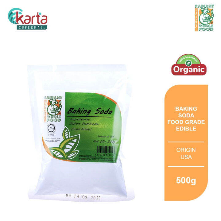 Radiant Organic Baking Soda (Food Grade edible) 500g Lazada