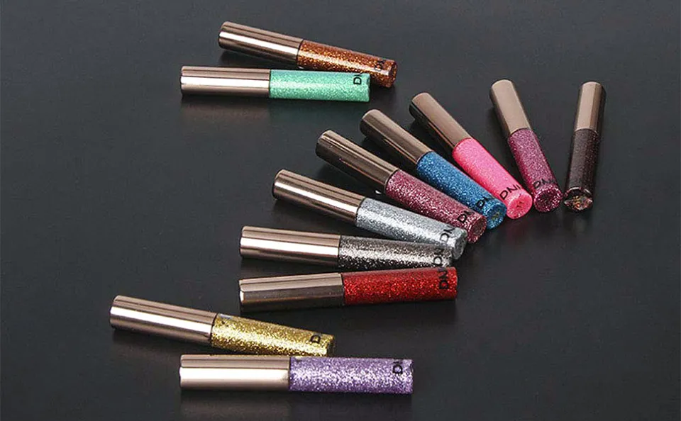 8 Colors Glitter Eyeliner Liquid Makeup Set delineadores de