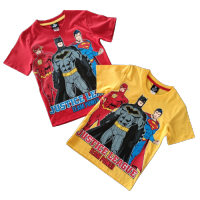 650055(S-XL) เสื้อยืดคอตตอน Justice League สำหรับเด็กชาย6-12ปี สินค้าพร้อมส่ง