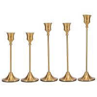 Vintage Decor Candlestick Holders Brass Gold Taper Candle Holders Metal Dinner Candle Holder for Christmas Party Decor