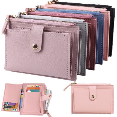 Women Simple Wallets Leather Female Purse Mini Hasp Solid Multi-Cards Holder Coin Short Wallets Slim Small Wallet Zipper Hasp