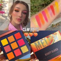 ▫☄ 9 Colors Beauty Glazed Eyeshadow Pallete MELON Neon Pink Glitter Shimmer Matte Eye Shadow Makeup Palette Neon Pigments Sombras