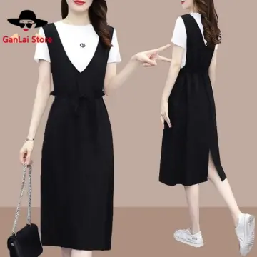 Women Suspender Dress Junior High School Student Casual Fashion Loose  Overall