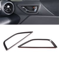 ขอบปลอกมือจับประตูรถภายใน1คู่เหมาะสำหรับ Toyota GR86 Subaru BRZ 2023 2022โครงคาร์บอนไฟเบอร์ ABS