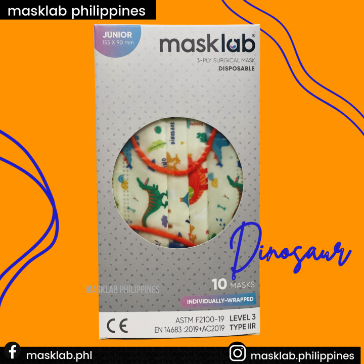 masklab KIDS DINOSAUR SIZE CHILD / JUNIOR 3PLY CHILDREN MASK