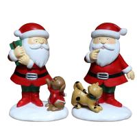 Santa Clause Ornaments Funny Santa Claus Figurine Cute Christmas Statues With Flat Design And Beautifully Painted for Door Handle Stairs Bookshelf Dining presents