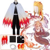 AEOZAD Rengoku Kyoujurou Cosplay Fantasia Anime Kimono Demon Slayers Kimetsu no Yaiba Dia das Bruxas Carnaval Roupas de Natal