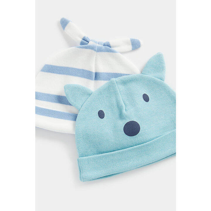 หมวกเด็กทารก-mothercare-bear-and-stripe-hats-2-pack-cc614