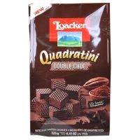 Loacker Quadratini Double Choc 125g เวเฟอร์รสโกโก้สอดไส้ครีมช็อกโกแลต