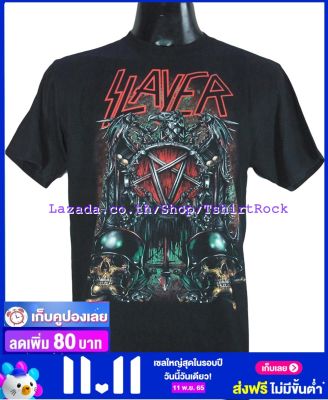 เสื้อวง SLAYER สเลเยอร์ ไซส์ยุโรป เสื้อยืดวงดนตรีร็อค เสื้อร็อค  SLR1176 มีปลายทาง