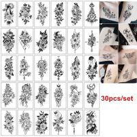 30pcs/set Fake Temporary Tattoos for Women Girls Waterproof Hands Arm Body Tattoo Stickers Sexy Flower Tatouage Temporaire Femme Stickers