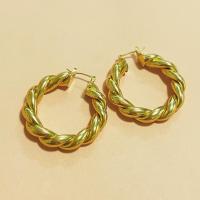 Glain - Helen Hoop Earrings / Stainless Steel 18K Gold