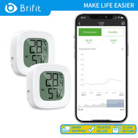 Brifit เครื่องวัดความชื้นสัมพัทธ์บลูทูธดิจิตอลเครื่องวัดอุณหภูมิความชื้นเครื่องวัดอุณหภูมิห้องเครื่องวัดอุณหภูมิหน้าจอ ℃/℉ สวิทช์สำหรับโฮมออฟฟิศห้องนอนห้องครัว