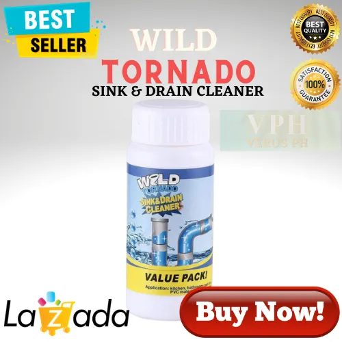 vT'Original Wild Tornado/World Quick Pass Powerful Sink and Drain Cleaner Kitchen Toilet Pipe