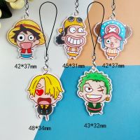 Japanese Anime One Piecs Cartoon Acrylic Keychain Resin Epoxy Mobile Phone Multi-using Keychain Pendant