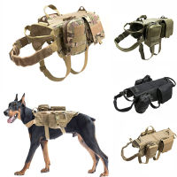 New Tactical Service Dog Vest Training Hunting Molle Nylon Water-resistant Military Patrol Adjustable Dog Harness Handle Hunting