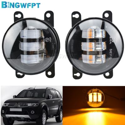 BINGWFPT LED 12V Fog Lights Aluminium Fog Lamp Daytime Running Light For Mitsubishi Pajero Montero Sport 2008-2014 L200