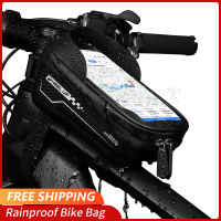 Bike Cell Phone Holder Waterproof Touchscreen Bike Bag Cycling Bike Cell Phone Holder Bag 6.5 inches MTB Bicycle Accessories