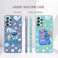 【Electronic Store】 Liquid Case สำหรับ Xiaomi Redmi หมายเหตุ10 9S 11 9 Pro K40 10C 8 9C 9A 9Pro 7S 9i ซิลิโคน Celular Disney Stitch ประกายอย่างเป็นทางการ