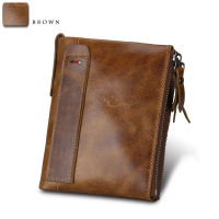 Vintage Genuine Leather Men Wallet Crazy Horse Short Coin Purse Small Vintage Wallets Brand High Quality Cow Leather Male Wallet