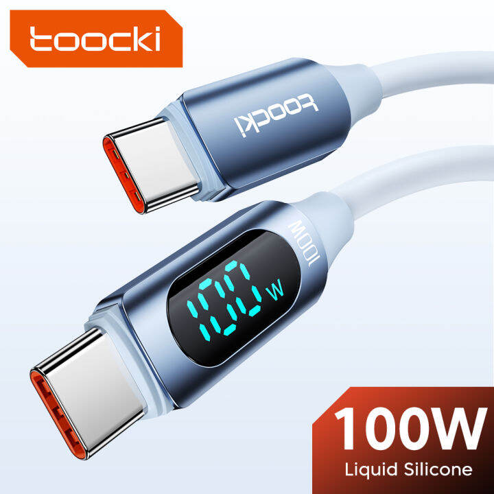 Toocki PD 100W TypeC ToTypeC Fast Charging Charger Wire Cable LED Display Fast Charging Cable