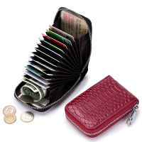RFID Genuine Leather Bank Credit Card Holder Uni Wallet Coin Pocket Bag ID Card Case Women Cardholder Purse For Female