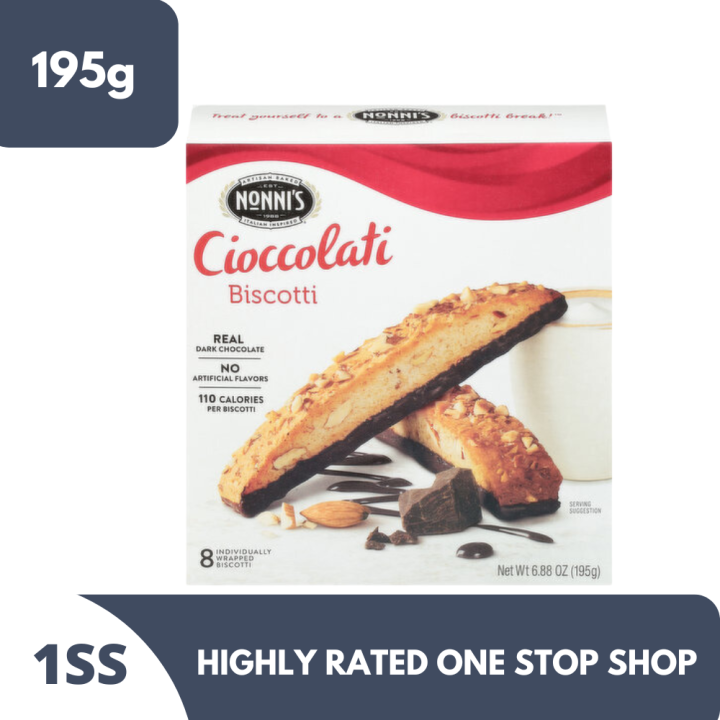 Nonni's Dark Chocolate Almond Biscotti 195g Lazada PH