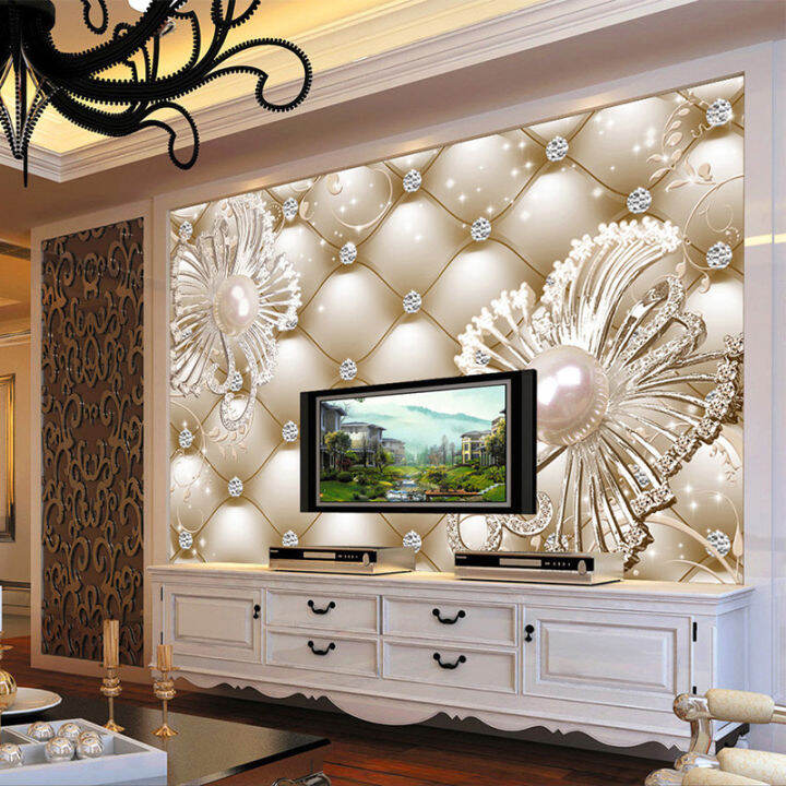 hot-custom-mural-wallpaper-3d-soft-pack-diamond-jewelry-flower-luxury-wall-paper-hotel-living-room-tv-backdrop-murales-de-pared-3d