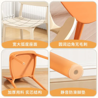 Spot parcel post Plastic Chair Home Dining Chair Thickening Dining Table and Chair Stackable Leisure Chair Desk Chair Simple Commercial Stool Backrest