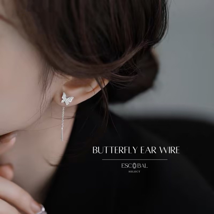 escobal-ต่างหูเงินแท้-butterfly-ear-wire-จี้เพชร-moissanite-ต่างหูเพชร-ต่างหูแฟชั่น-ตุ้มหูเงินแท้-ต่างหูเกาหลี-ตุ้มหูเพช