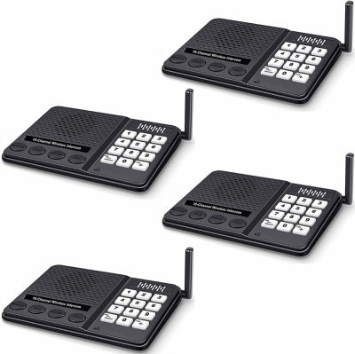 Intercoms Wireless for Home - GLCONN Wireless Intercom System for Business House - 5800 FT Range 10 Channel 3 Code Room to Room Intercom Communication System - 4 Pack