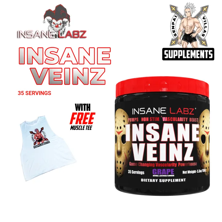 INSANE LABZ INSANE VEINZ 35 SERVINGS WITH FREE MUSCLE TEE | Lazada PH