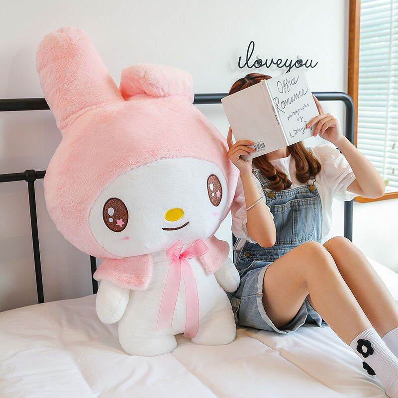 Cartoon Stuffed Animals Sanrio Kuromi My Melody Cinnamoroll Plush Toy Anime Kawaii Cut Soft Cushie Apply Girls Doll Toys Gifts