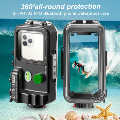 Seafrogs SF-PH-01 Pro 40 Meters/130Ft Universal Waterproof Phone Case with Big Lens Windows for Samsung S23, Huawei Iphone 15 etc Cellphone Diving Housing