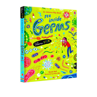 Original English Usborne see inside germs see inside germs inside a series of bacteria paperboard flip book large format yousborne childrens science awareness picture book