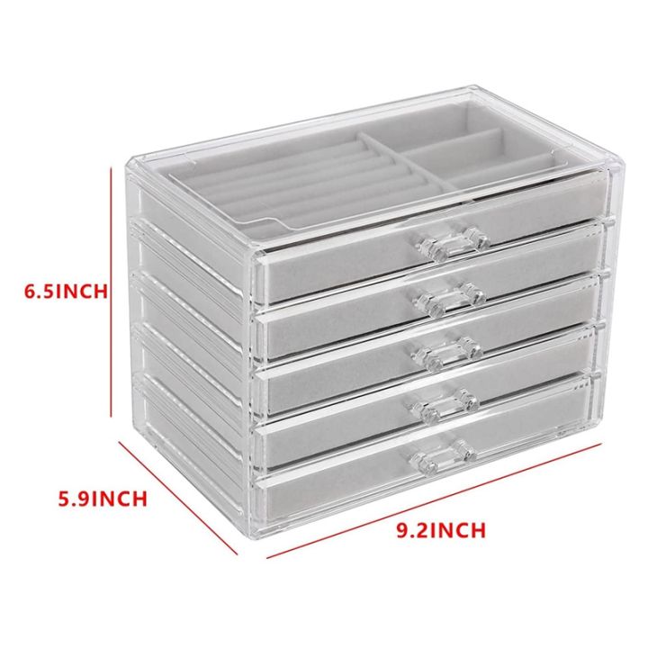 jewelry-organizer-with-5-drawers-clear-acrylic-jewelry-box-gift-stackable-velvet-earring-display-holder