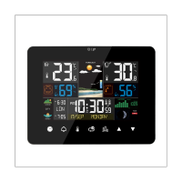 Weather Station with Touch Screen Wall Clock Temperature Humidity Meter Table Desk Clocks with Outdoor Sensor for Home