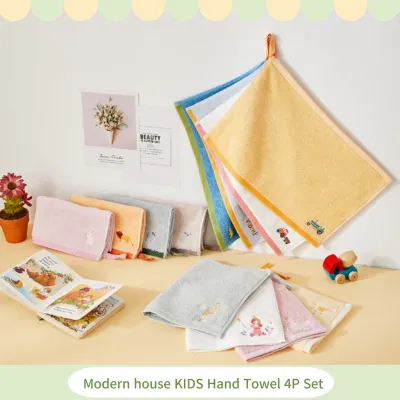 [Modern house] KIDS Hand Towel 4P Set / Baby Wash Cloths for Boys Girls Multi-Purpose Fingertip Towels &amp; Face Cloths ผ้าขนหนูเช็ดมือ อเนกประสงค์ สําหรับเด็กผู้ชาย และเด็กผู้หญิง 4 ชิ้น