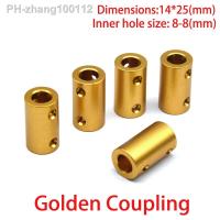 Aluminium CNC Motor Jaw Shaft Coupler 8mm To 8mm Flexible Coupling OD 14x25mm Color golden coupling